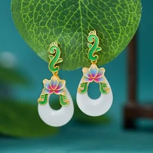 Authentic Blossoming Protection: Lotus-Adorned Earrings for the Soul
