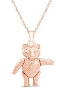 Authentic The Celestial Companion: 14K Rose Gold Articulated Teddy Bear Talisman