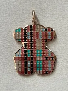 Authentic Authentic 18K Rose Gold Plated and Enamel TOUS BEAR Pendant