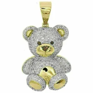 Authentic Celestial Love Teddy: 5.00 Ct Lab-Created Diamond Pendant in 14k Yellow Gold
