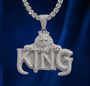 Authentic The Sovereign Regalia: 8Ct Moissanite Lion Crown Talisman in 14K White Gold Finish