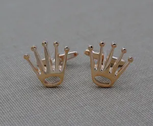 Authentic Regal Sovereignty: Rose Gold Crown Cufflinks of Manifested Authority