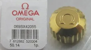 Authentic Omega crown gold plated 069SX42055 diameter 5 mm * blister sealed *