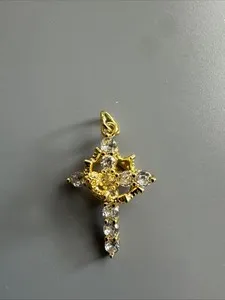 Authentic The Sovereign Cross and Crown - 18 Karat Gold Plated Spiritual Sovereignty Amulet