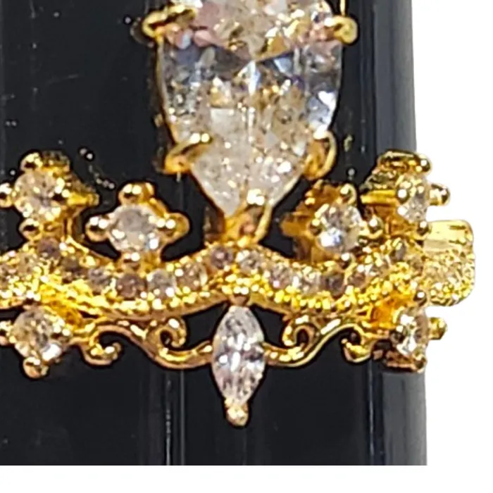 Authentic The Sovereign Crown Ring in Radiant Gold Plating Size 10.75