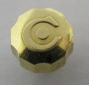 Authentic NEW Cyma Genuine scalloped crown in yellow gold plated, diameter 3.9 mm, tap 10