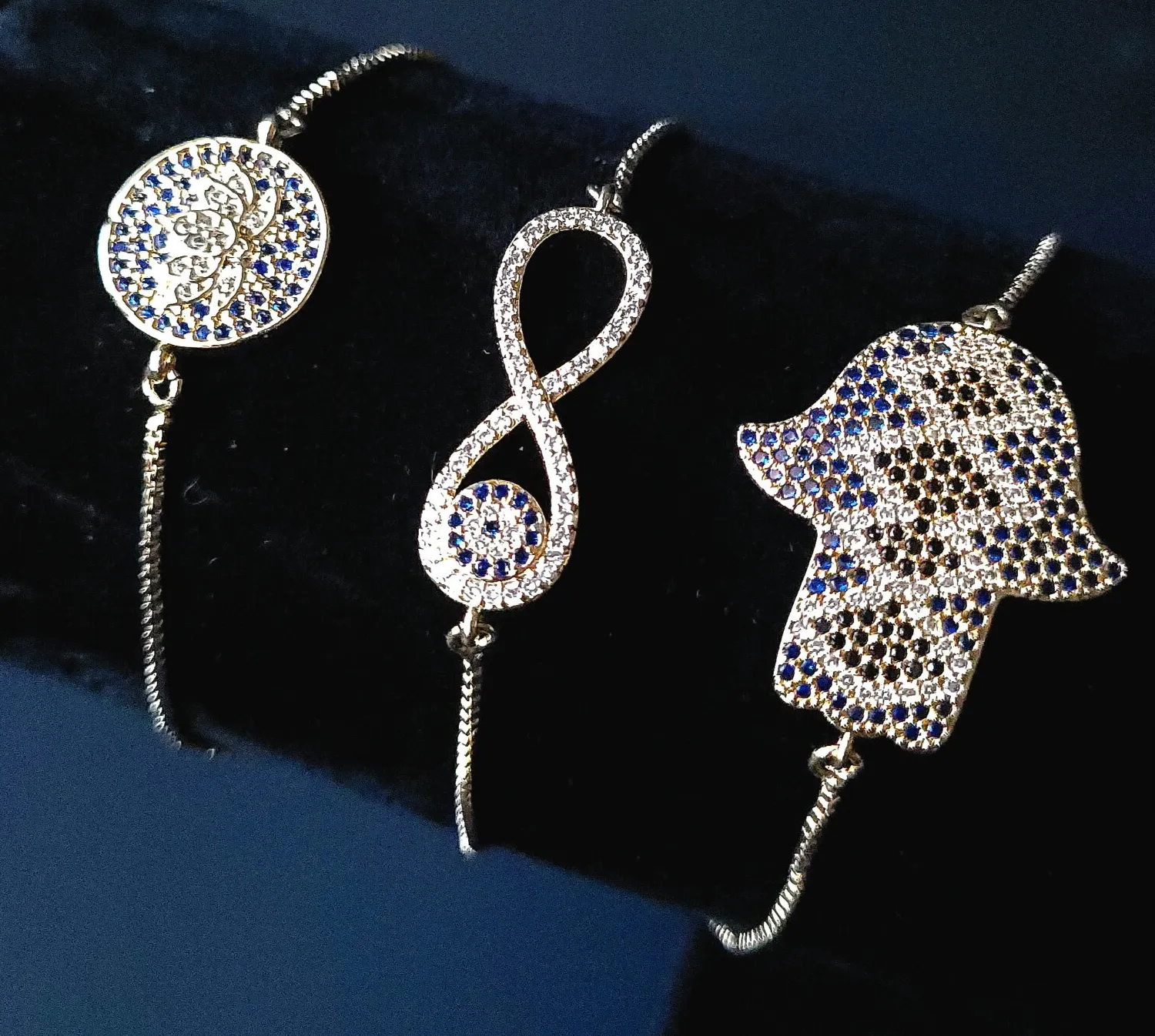 Authentic The Infinite Gaze: Hamsa & Infinity Gold-Plated Talisman Bracelet