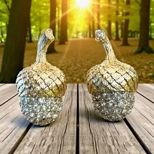Authentic DAZZLING 1960'S CROWN TRIFARI GOLD PLATED ACORN PAVE RHINESTONE CLIP EARRINGS