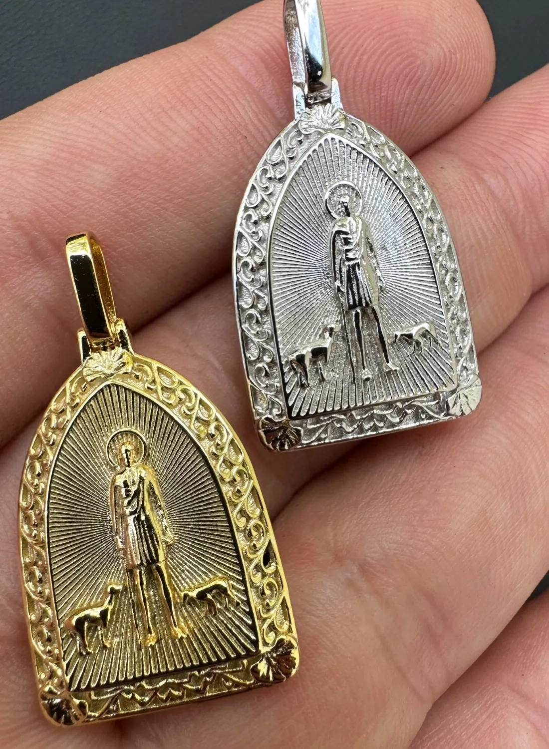 Authentic Lazarus' Light: Gold-Plated Silver Pendant of Healing & Protection