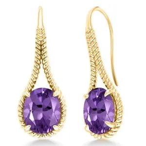 Authentic Radiant Solar Resonance Oval Dangle Earrings in 18K Gold-Plated Silver