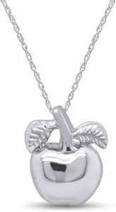 Authentic Apple Pendant 18" Necklace 14k Gold Plated 925 Sterling Silver