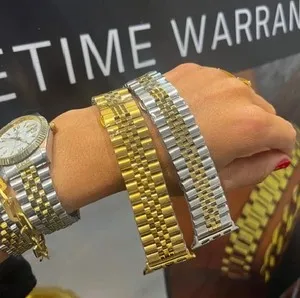 Authentic NWT Two-Tone Adjustable Apple Watch Band – 18k Gold Plated Stainless Steel