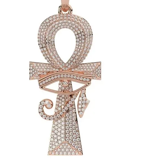 Authentic Eternal Ankh of Radiant Moissanite – 14K Rose‑Gold Aura
