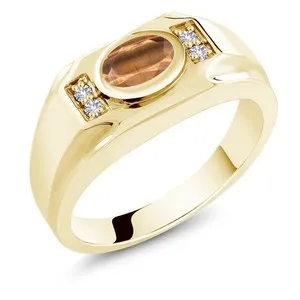 Authentic The Gilded Sentinel: Tiger Eye & Sapphire Talisman in 18K Gold