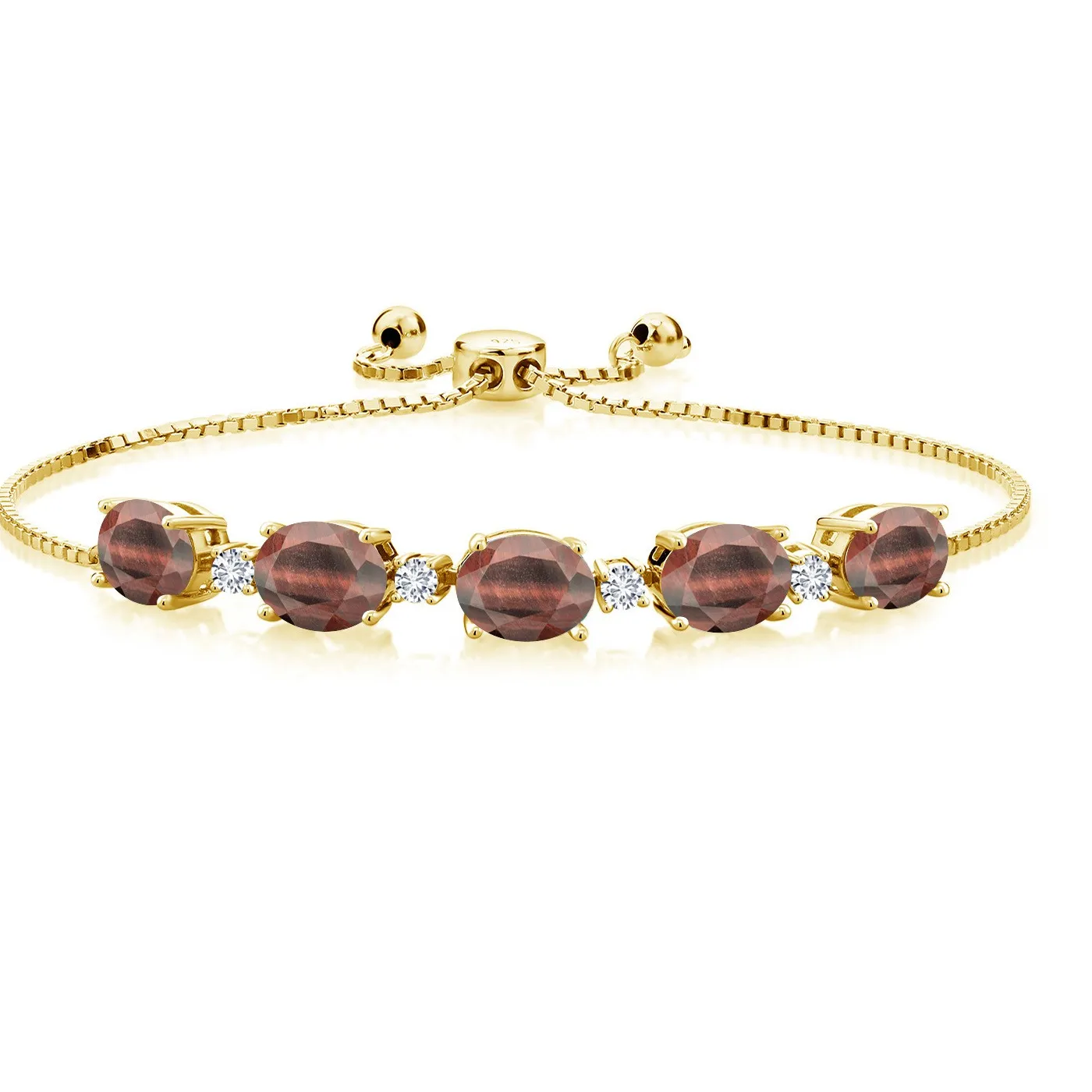 Authentic Tiger's Eye Guardian: 18K Yellow Gold Plated Silver Bracelet