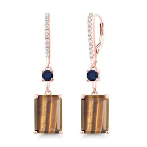 Authentic Celestial Vision Tiger Eye and Sapphire Sacred Adornment - Ethereal Rose Gold Talismans