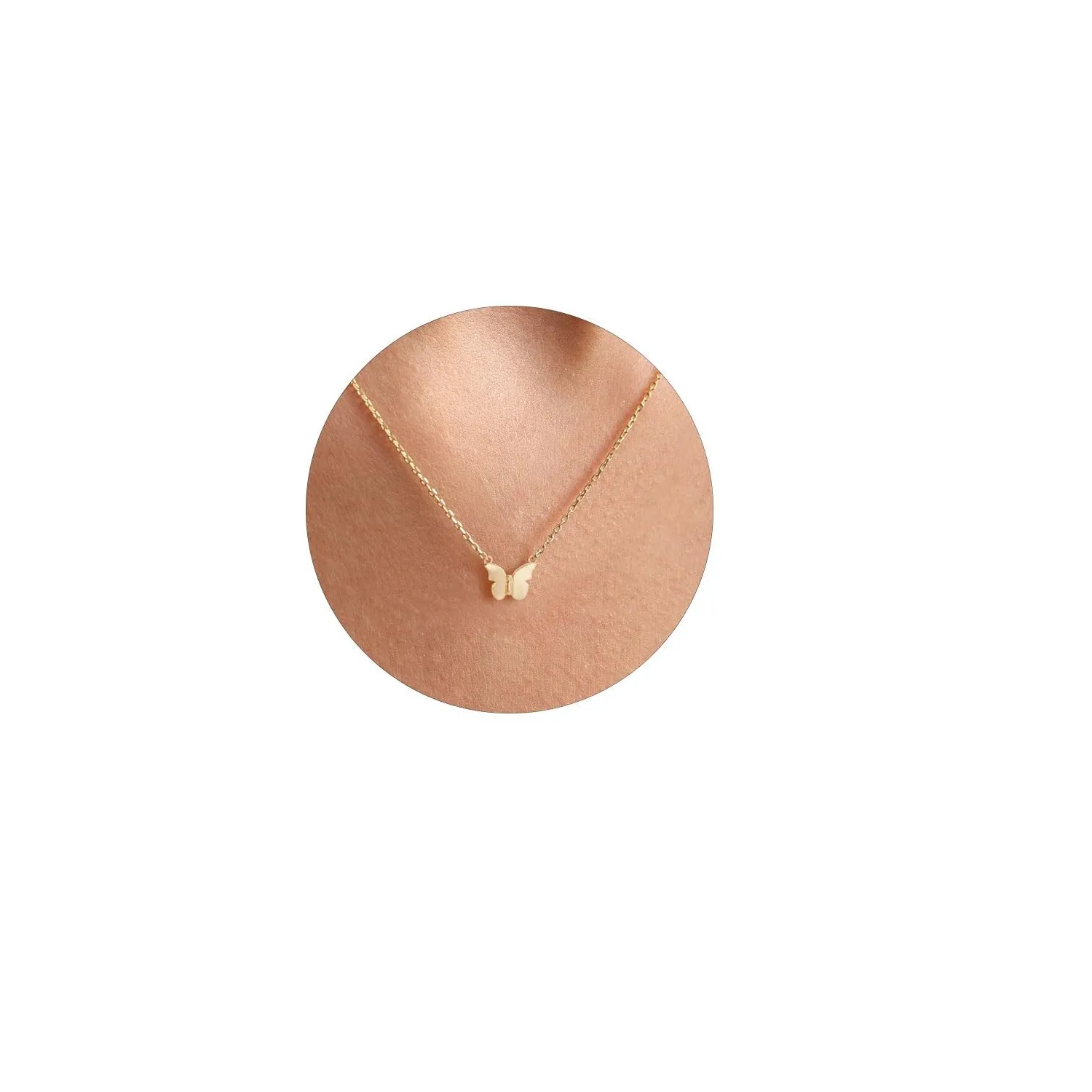 Authentic 14K Gold Plated Necklaces for Women - Dainty Butterfly, Star of David, Moon and