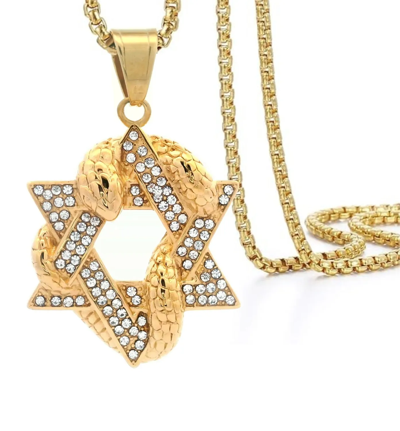 Authentic Celestial Serpent Star of David Gold-Plated Talisman