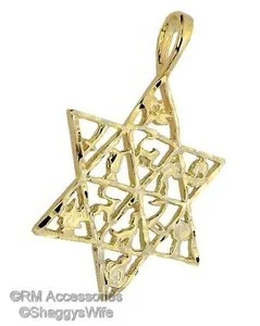 Authentic Star of David Charm w/ Twelve Tribes EP Gold Plated with a Lifetime Guarantee