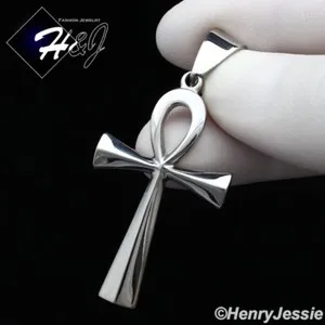 Authentic MEN WOMEN Stainless Steel Silver/Gold Plated Plain Ankh Key Cross Pendant*P106