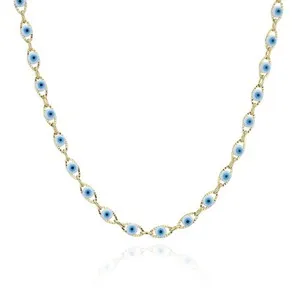 Authentic Shield of Protection: 18K Gold Plated Evil Eye Choker for the Modern Goddess
