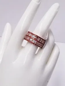 Authentic RBP6817 Falling for Sparkle Clear CZ & Garnet CZ Rose Gold Plated RIng Sz 9