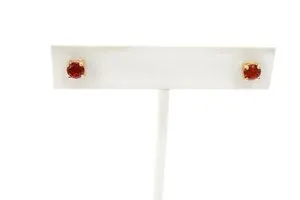 Authentic Ross Simons Gold Plated Sterling Silver 925 Garnet Earrings