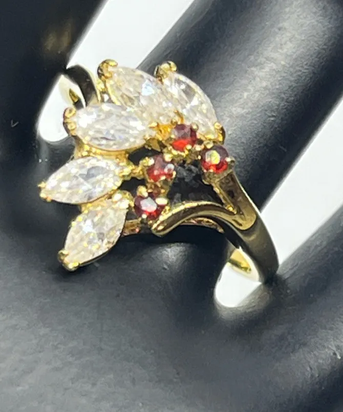Authentic The Crimson Flame Marquis Cocktail Ring
