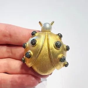Authentic The Golden Ladybug of Fortune Brooch by Judith Jack