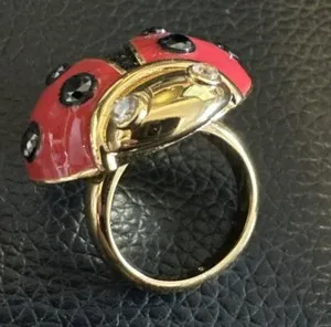 Authentic Kate Spade 12 K Gold Plated Little Ladybug Ring Size 6 Great