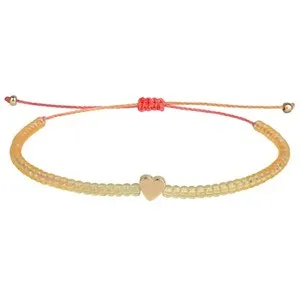 Authentic Bracelet Miyuki Delica Bead Gold Plated Heart Charm Friendship Bracelet