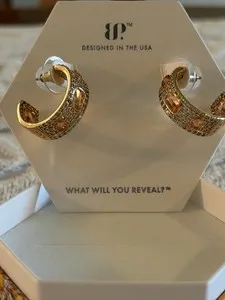 Authentic Radiant Amber Resonance Dainty Gold-Plated Hoops