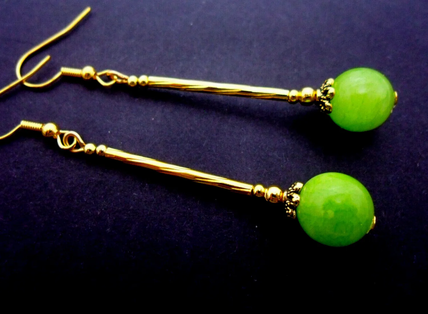 Authentic Ethereal Protection: Lime Green Peridot Jade Earrings