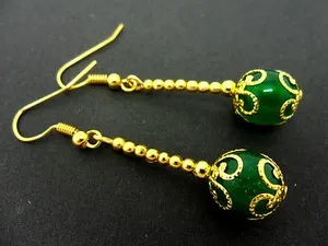 Authentic Ethereal Harmony: Green Jade Guardian's Earrings
