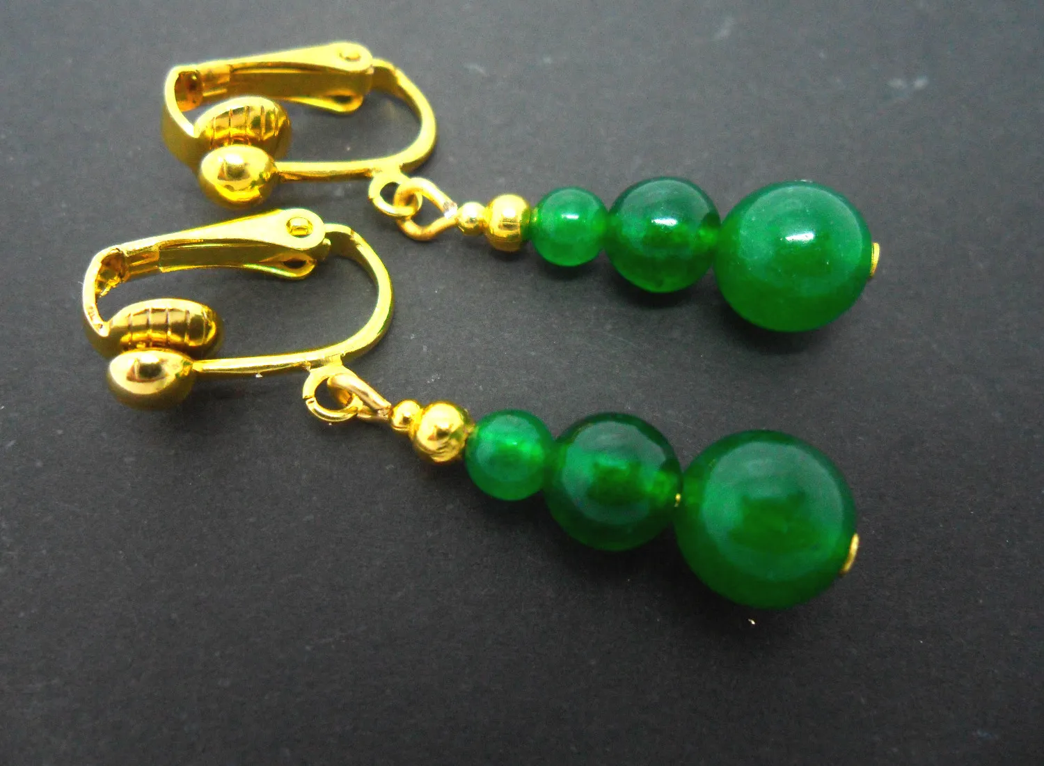 Authentic Verdant Harmony Gold-Plated Jade Talisman Earrings
