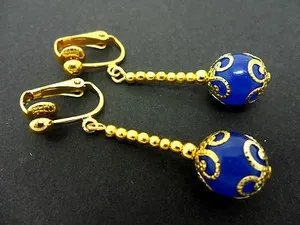 Authentic Azure Serenity Drop Earrings - Harmonizing Jade & Gilded Aura