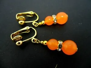 Authentic Orange Jade Guardian Earrings - Protection and Vitality