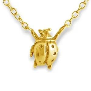 Authentic Azaggi Gold Plated Necklace Ladybug Pendant Flying Insect Bug Jewelry Women Gift