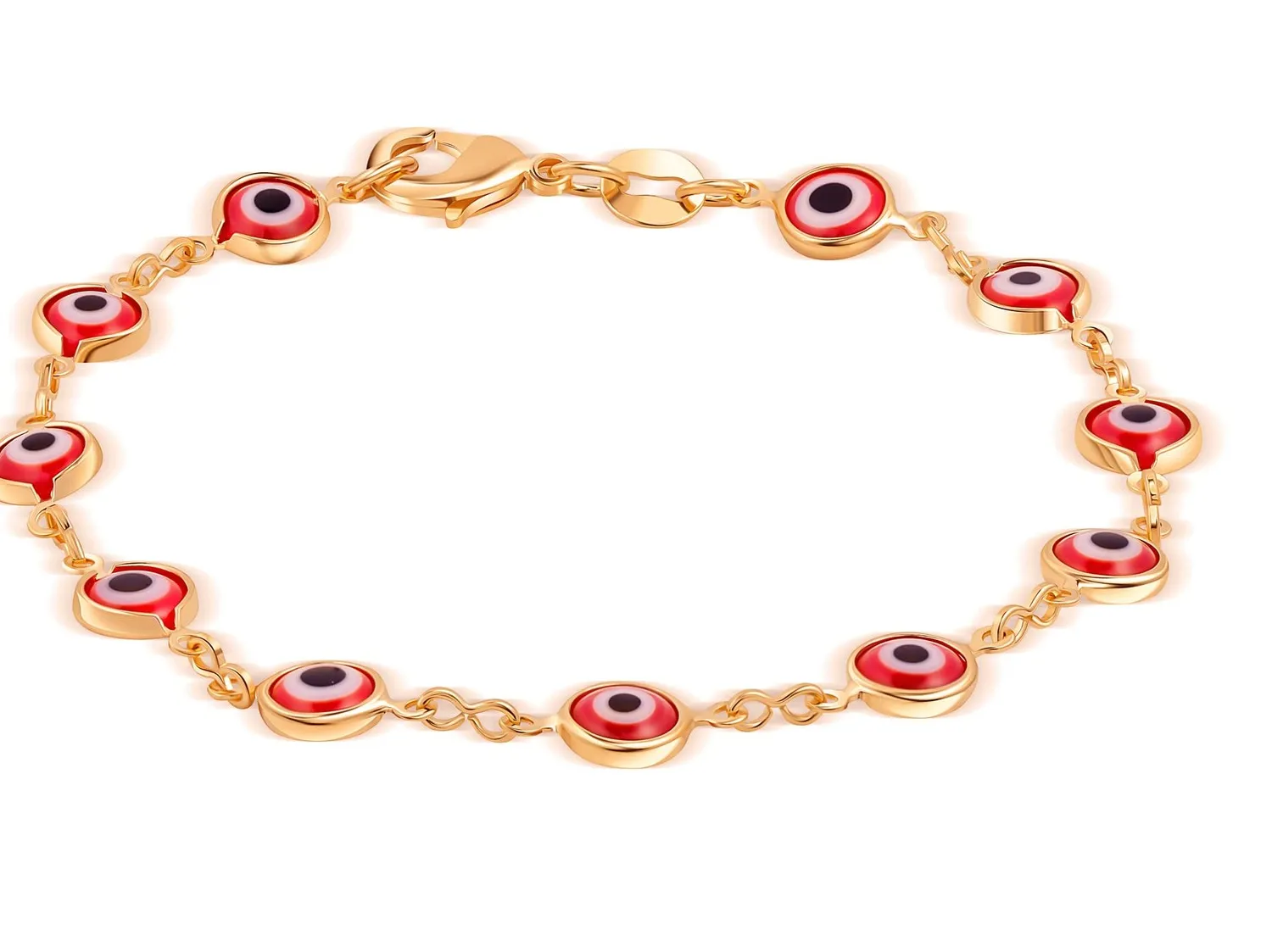 Authentic Vessel of Gaze-Ward: 18K Gold-Plated Multicolored Evil Eye Talisman Bracelet