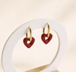 Authentic Crimson Heart Resonance Gold-Plated Hoop Talismans