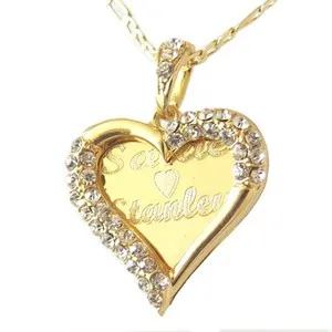 Authentic Custom Heart Name Necklace 18K Gold Plated – Personalized Gift for Her