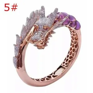 Authentic Dragon Rings Rose Gold Plated Gothic Zircon Rhinestone Engagement Ring Size 5-10