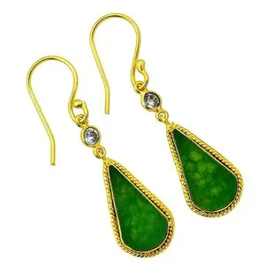Authentic Earrings of the Ascendant Serpent: 18K Gold Plated Dragon Vein Agate