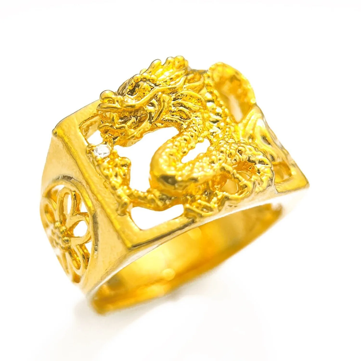 Authentic Men's Blessing Dragon 24K THAI BAHT YELLOW GOLD Plated RING