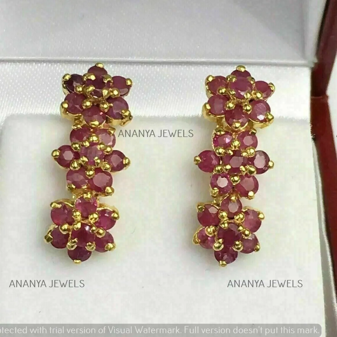 Authentic Crimson Bloom Solar-Gilded Sacred Hoop Earrings