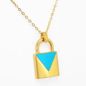 Authentic Enchanted Turquoise Lock Necklace – 14k Gold‑Plated Guardian of the Heart