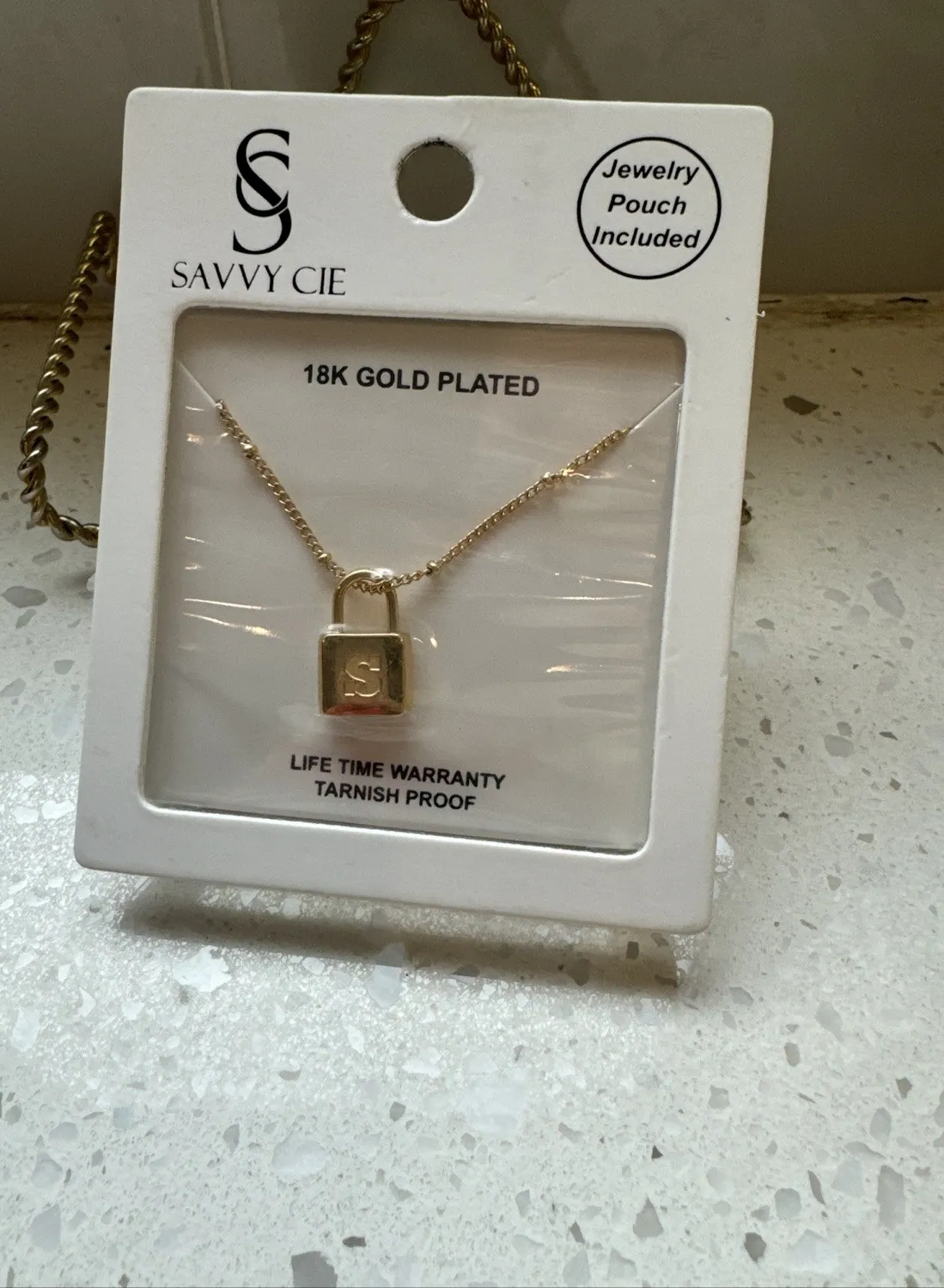 Authentic The Sigil of Self: 18K Gold-Plated Initial Lock Pendant