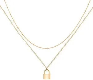 Authentic Handmade 18k Gold Plated Dainty Gold Choker Layered Necklace Pendant For Women