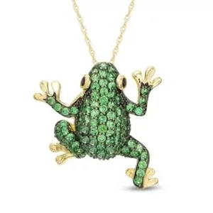 Authentic The Verdant Vanguard: 14K Gold-Plated Emerald Frog Talisman