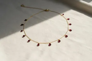 Authentic Mystical Garnet Drop: A Golden Talisman of Inner Strength